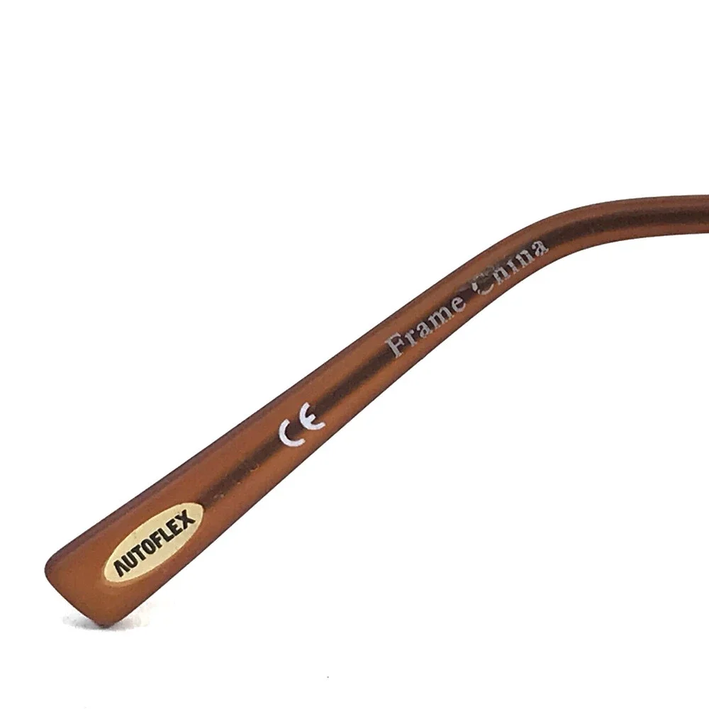 Autoflex Eyeglasses Frames SIR DUKE 210 Satin Brown Round Half Rim 53-19-140